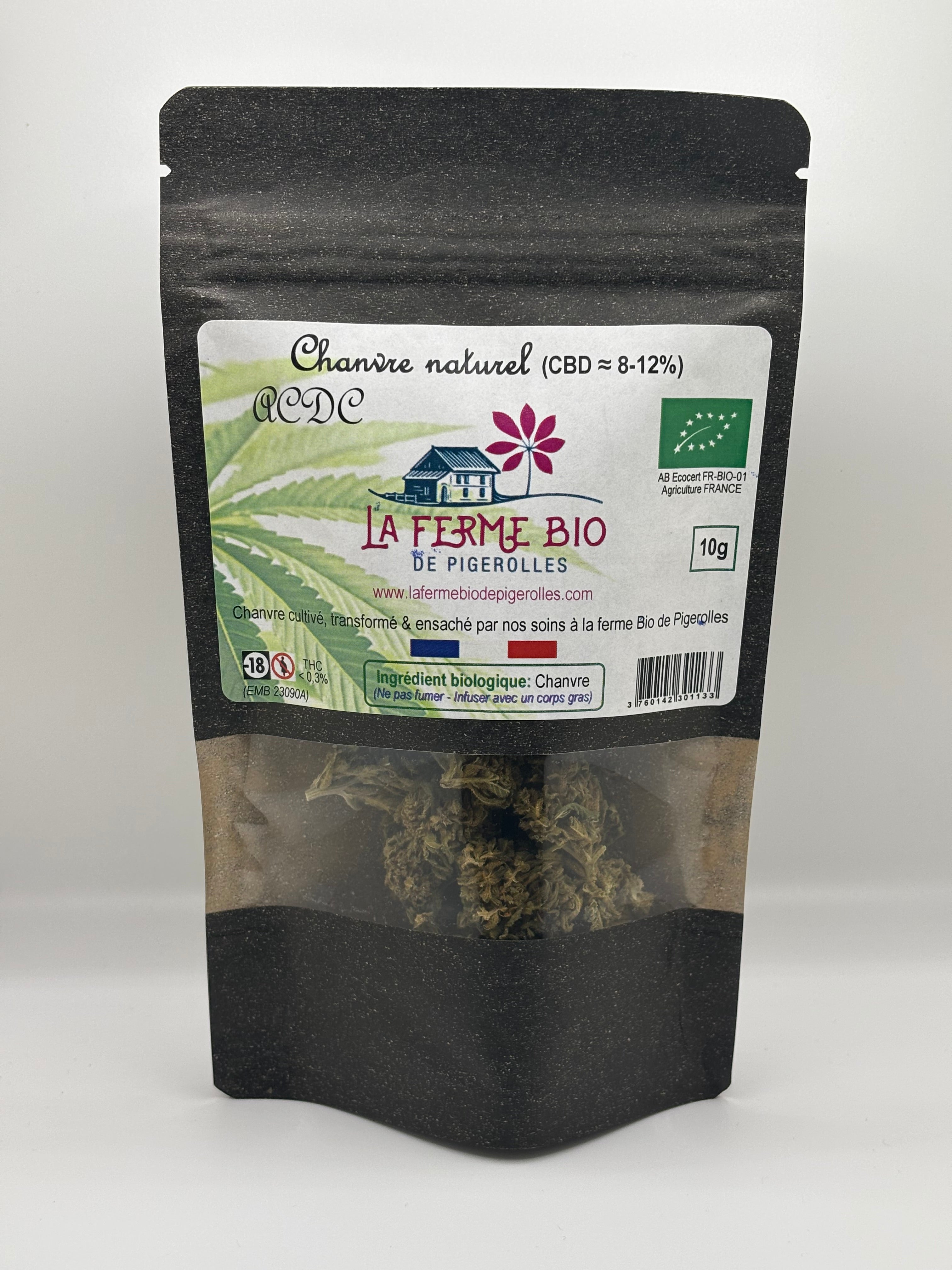 Big bud acdc CBD bio 10g - La ferme bio de Pigerolles 