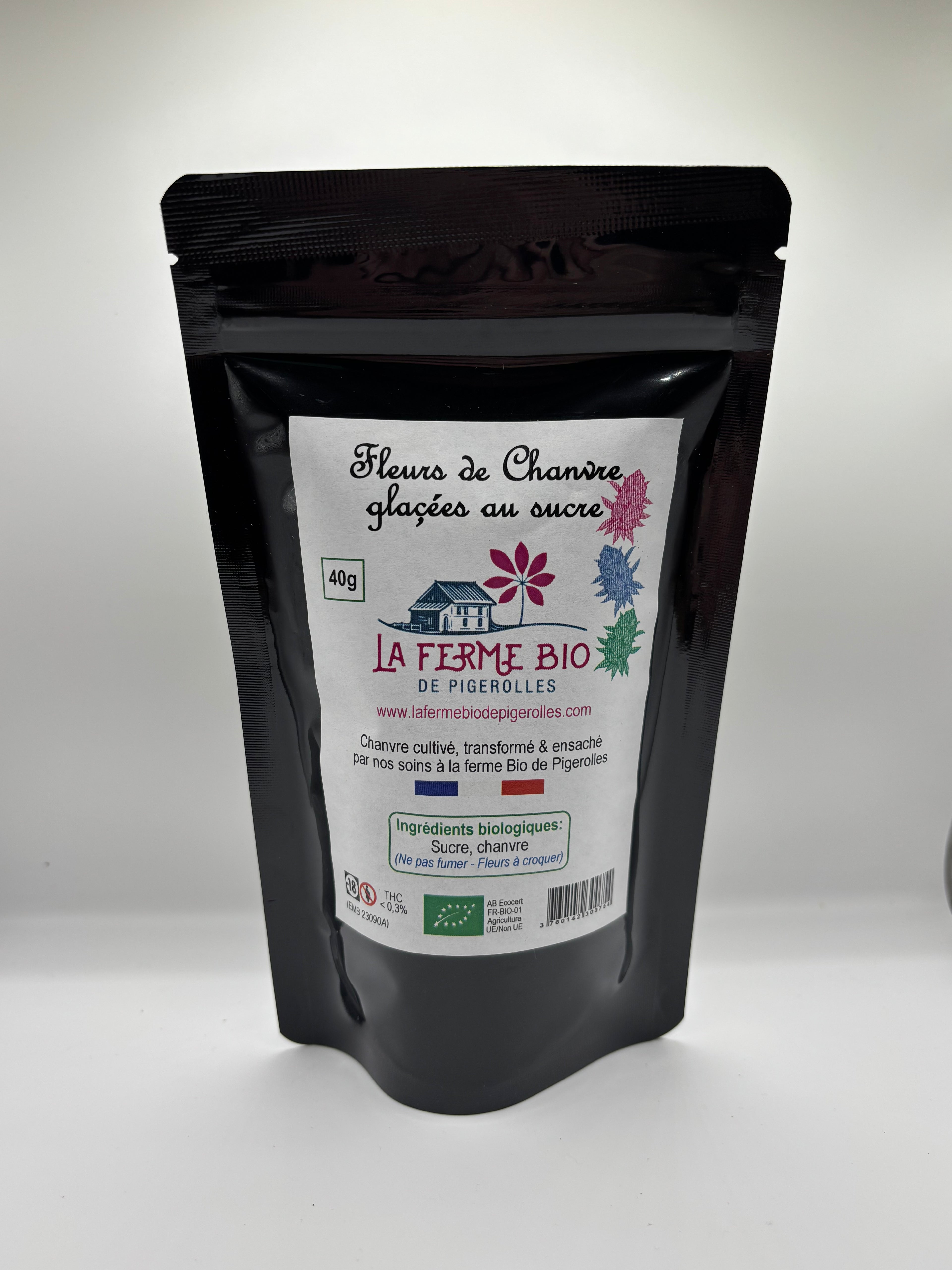 Fleurs de chanvre glacées au sucre