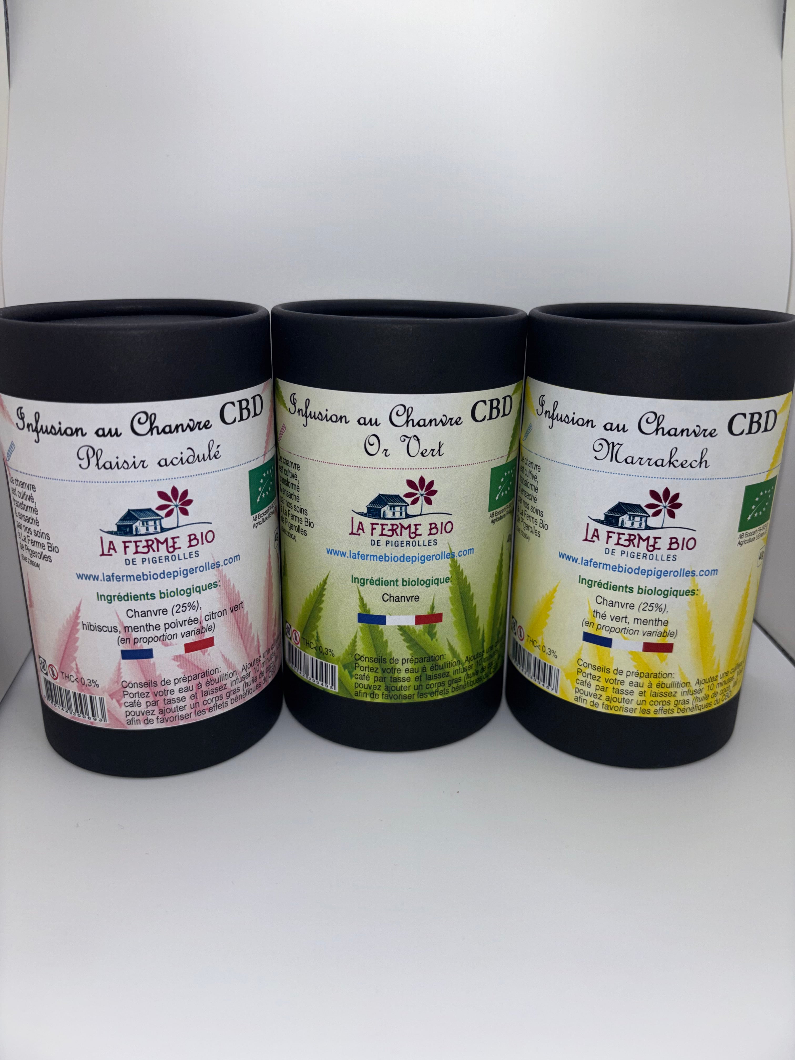 🌿 Pack Infusions Saveurs Gourmandes au CBD – Plaisir Acidulé, Marrakech & Or Vert