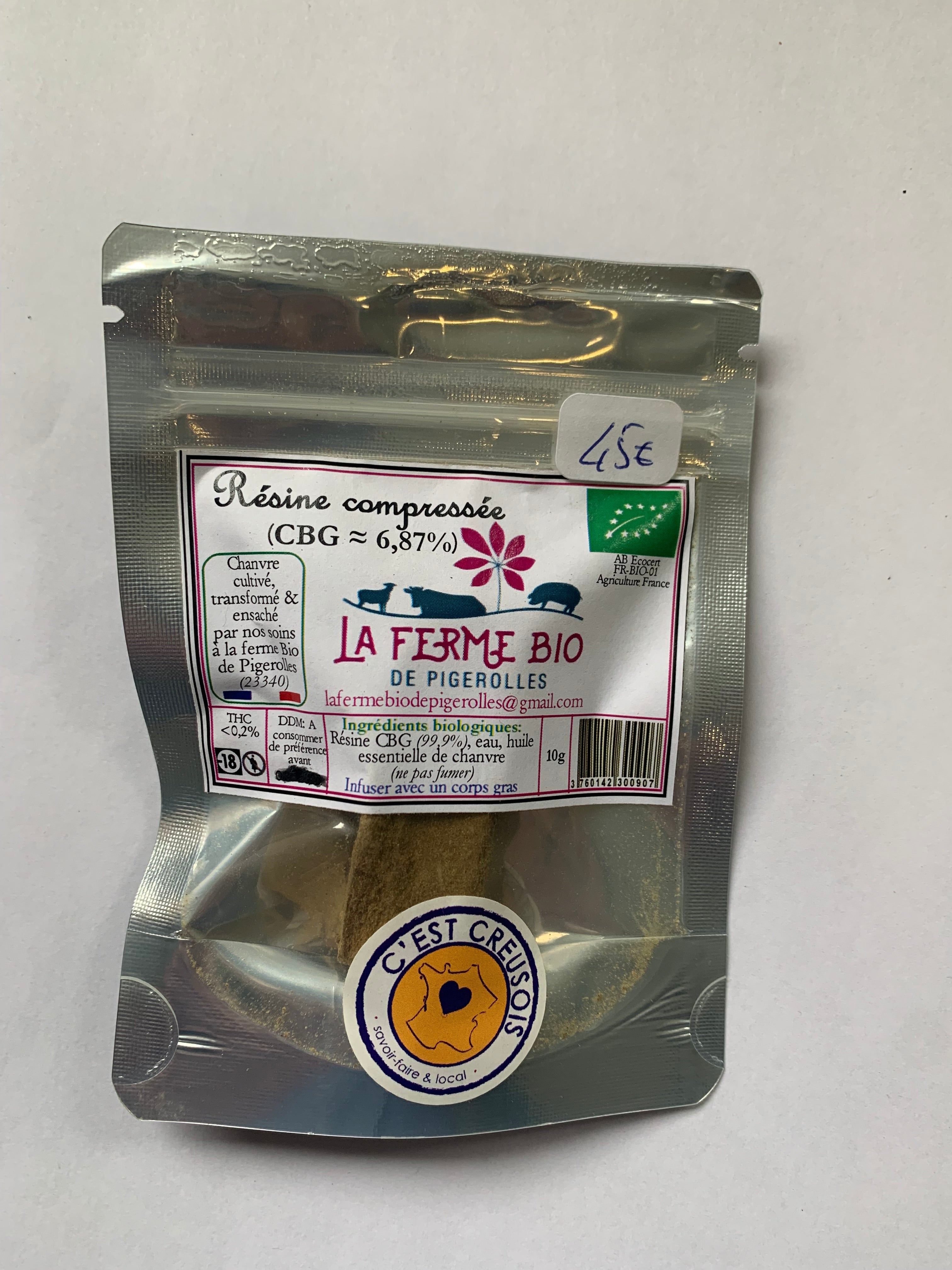 🟤 Résine compressée de CBG – 10 g